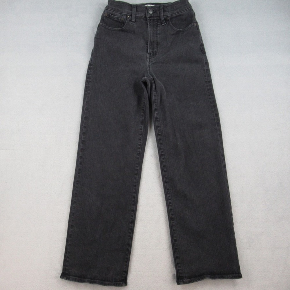 Madewell The Perfect Vintage Wide Leg Jean Black Lunar Wash Size 26 High Rise